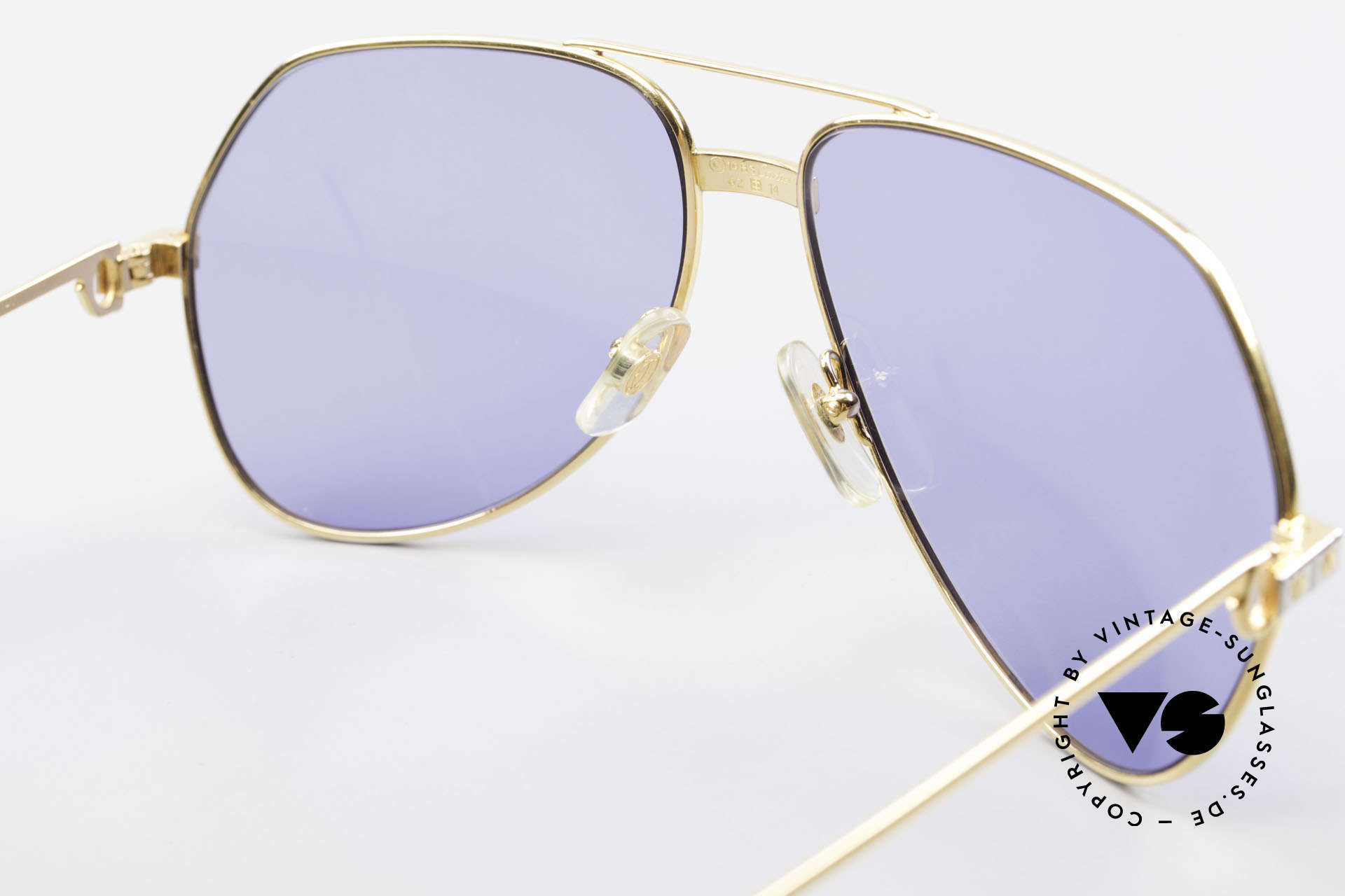 Sonnenbrillen Cartier Vendome Santos L 1980er Luxus Aviator Brille 