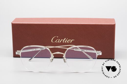 Cartier Titanium CT0164O Luxus Pantobrille Halb Randlos, Größe: medium, Passend für Herren und Damen