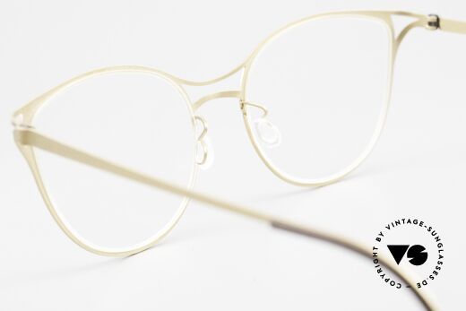 Lindberg 9605 Strip Titanium Damenbrille Titanium Gold, die Fassung kann natürlich beliebig verglast werden, Passend für Damen