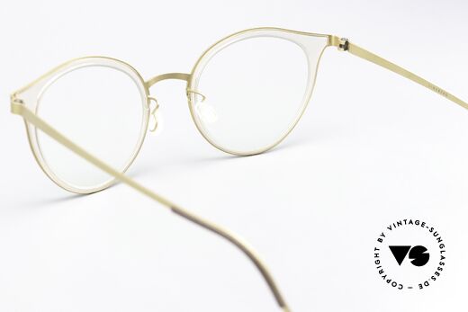 Lindberg 9728 Strip Titanium Cateye Brille Kristall Gold, die orig. DEMOgläser können beliebig getauscht werden, Passend für Damen