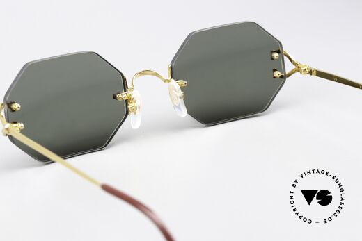 Cartier Rimless Octag Achteckige Sonnenbrille 90er, Customized = ein Einzelstück von unserem Optiker!, Passend für Herren und Damen