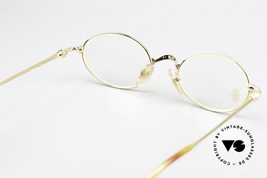 Cartier Filao - S Kleine Ovale 90er Brille 22kt, die Fassung ist beliebig verglasbar (auch Gleitsicht), Passend für Herren und Damen