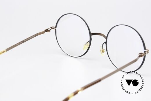 Mykita Vilde Runde Brille Shiny Copper Black, die Fassung ist beliebig verglasbar (optisch / Sonne), Passend für Damen