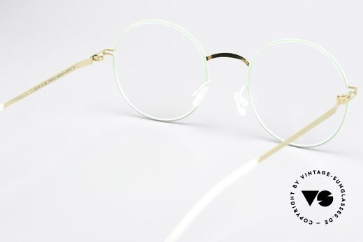 Mykita Pernilla Rahmen Gold / Aqua Green, genial flexible Brillenfassung: eine Größe passt allen, Passend für Damen