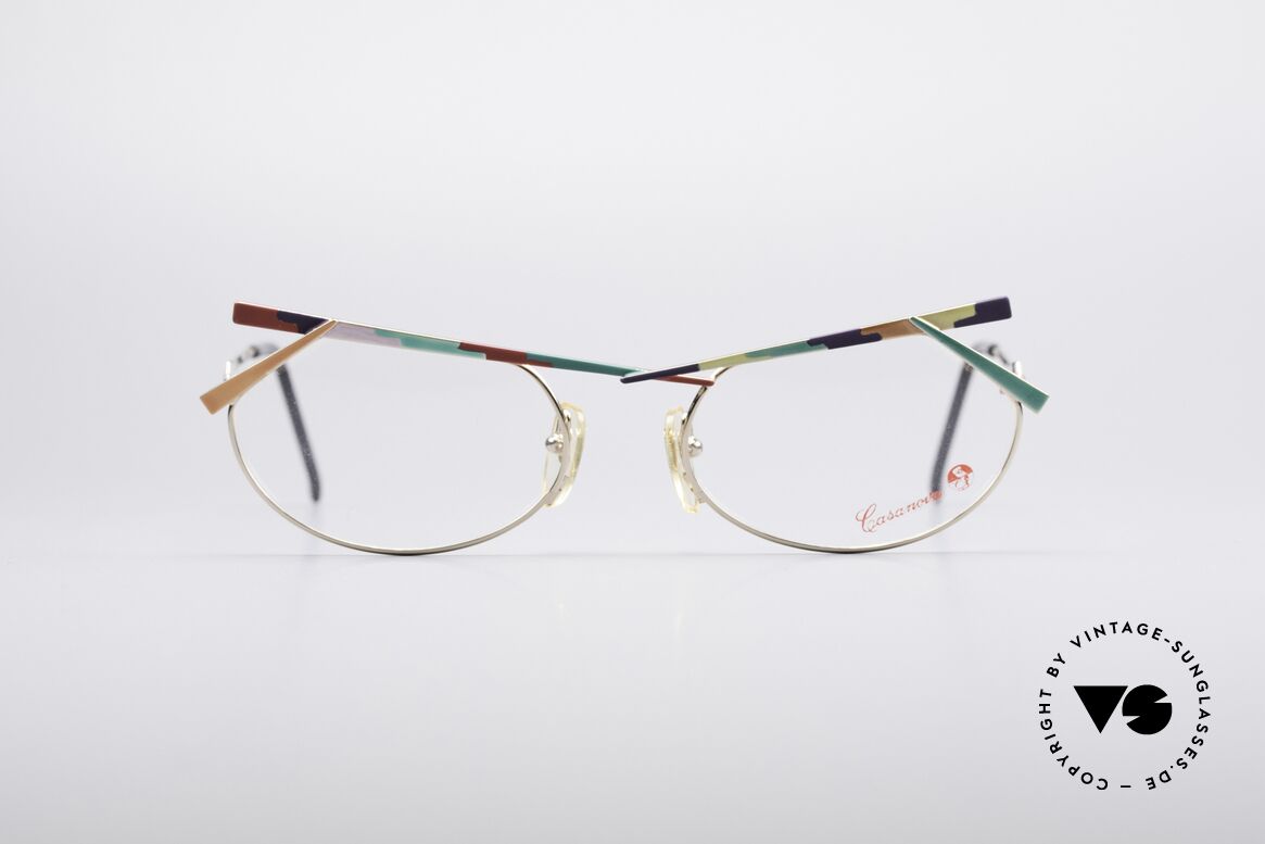 Casanova PMC1 24kt Gold-Plated Kunstbrille, lebhafte vintage Casanova Designerbrille von 1988, Passend für Damen