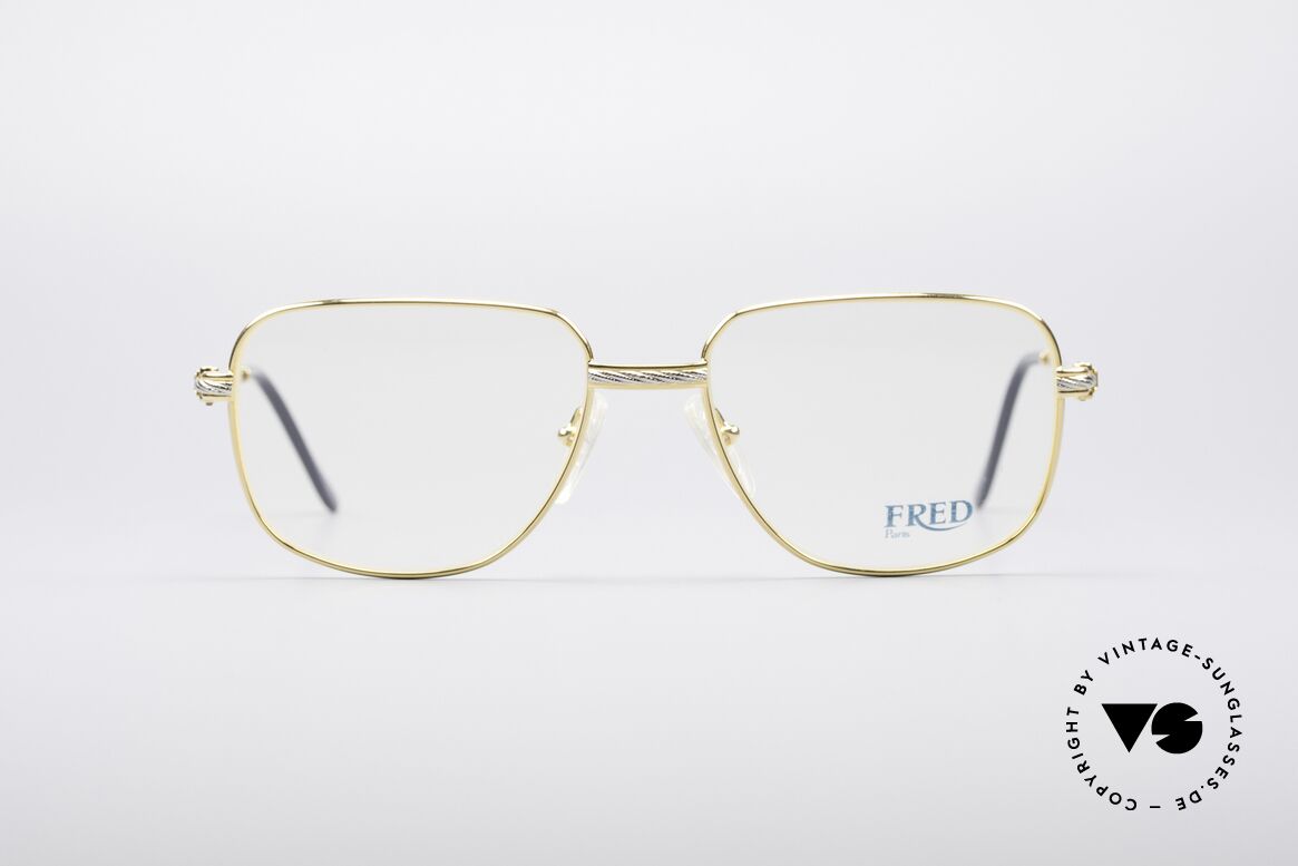 Fred Zephir Luxus Segler Brille, einmalige Designerbrille von Fred, Paris aus den 80ern, Passend für Herren