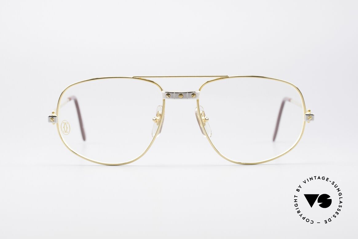 Cartier Romance Santos - L Luxus Brille, vintage Cartier Luxus-Brillenfassung; Modell ROMANCE, Passend für Herren