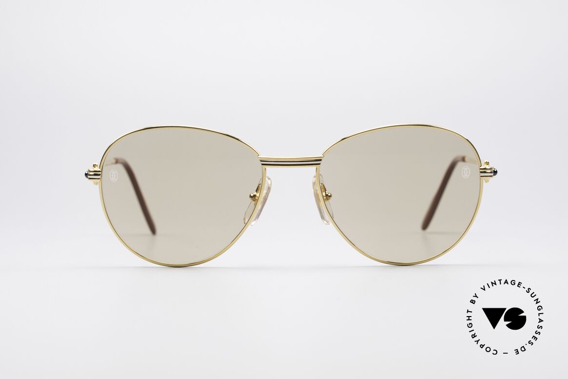 Cartier S Saphirs 0,94 ct Edelstein Sonnenbrille, runde Cartier Luxus-Sonnenbrille in Größe 55°18, Passend für Damen