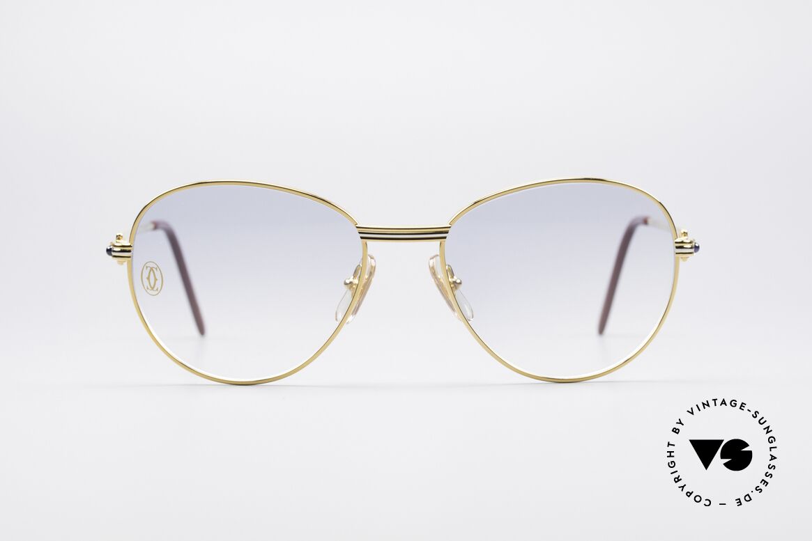 Cartier S Saphirs 0,94 ct Edelstein Sonnenbrille, runde Cartier Luxus-Sonnenbrille in Größe 55°18, Passend für Damen