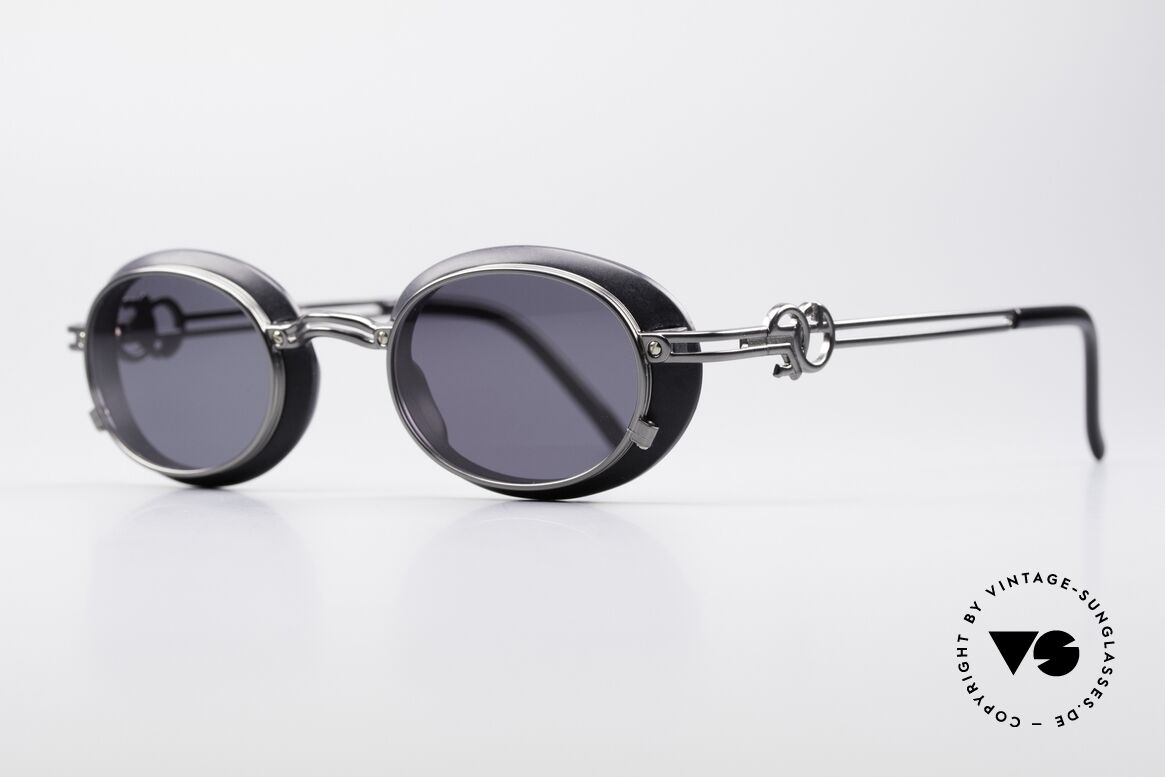 Jean Paul Gaultier 58-5201 Rare Steampunk Brille 90er, verschlungenes 'JPG' als Bügel-Dekor; made in Japan, Passend für Herren und Damen