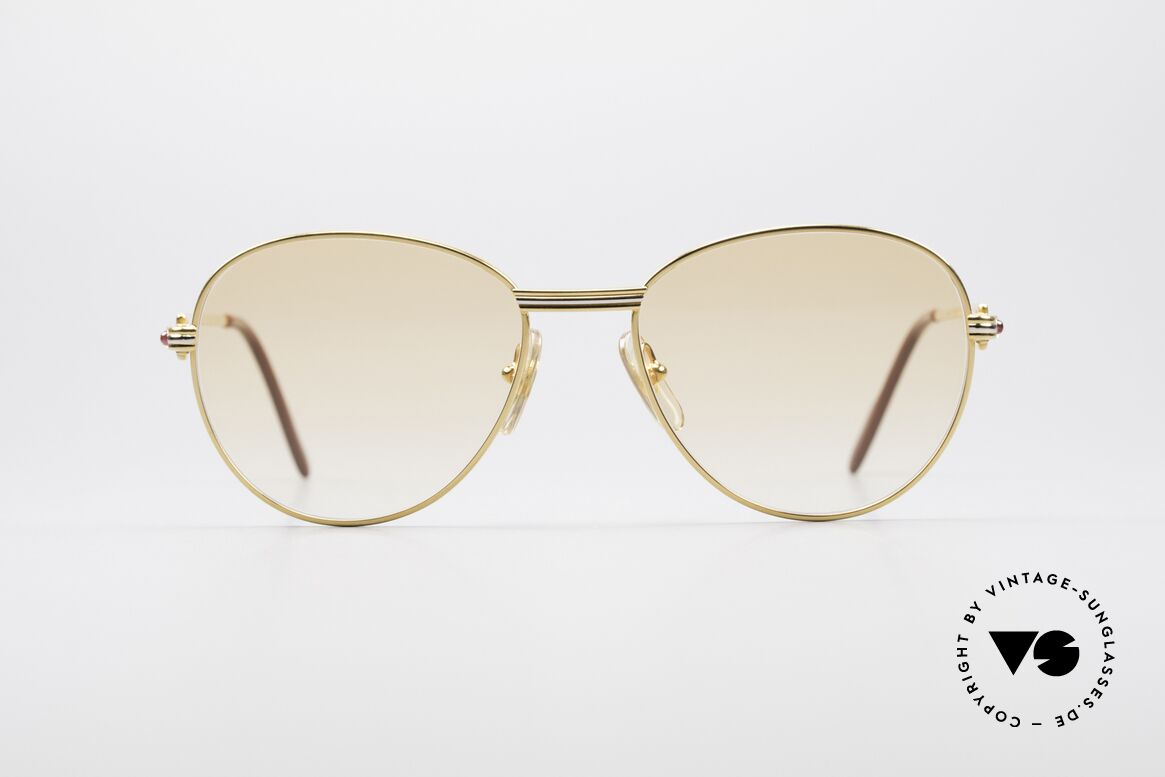 Cartier S Rubis 0,34 ct Echte Rubinen Sonnenbrille, runde Cartier Luxus-Sonnenbrille in Größe 55°18, Passend für Damen