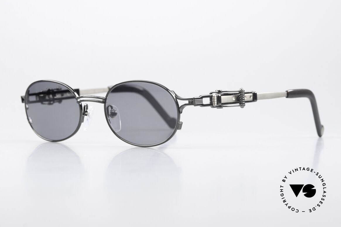 Jean Paul Gaultier 56-0020 Ovale Gürtelschnalle Brille, typisch Gaultier: Alltagsgegenstände als Design-Details, Passend für Herren