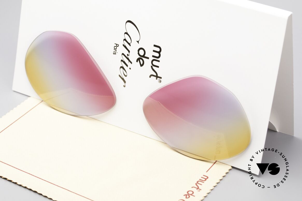 Cartier Vendome Lenses - M Tricolored Sunrise Gläser, neue CR39 UV400 Kunststoff-Gläser (100% UV Schutz), Passend für Herren und Damen