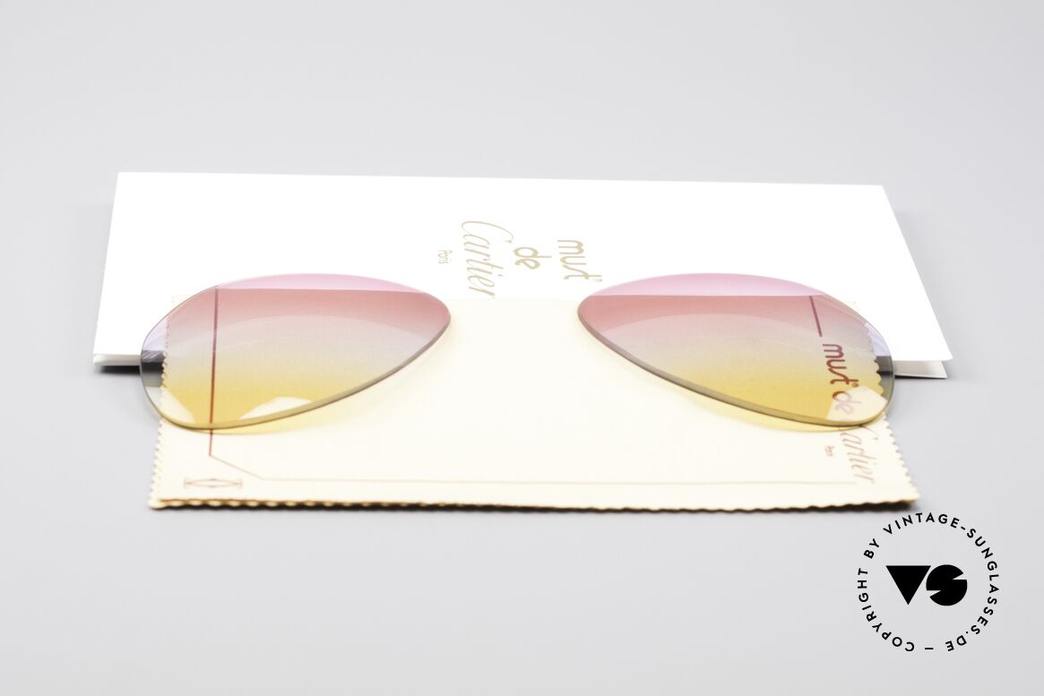 Cartier Vendome Lenses - M Tricolored Sunrise Gläser, von unserem Optiker gefertigt: daher neu & kratzerfrei, Passend für Herren und Damen