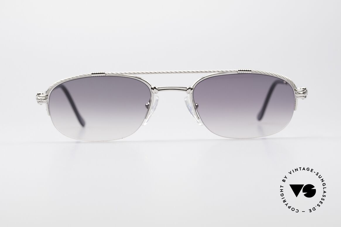 Fred Caravelle Luxus Platin Sonnenbrille, einmalige Designerbrille von Fred, Paris aus den 80ern, Passend für Herren