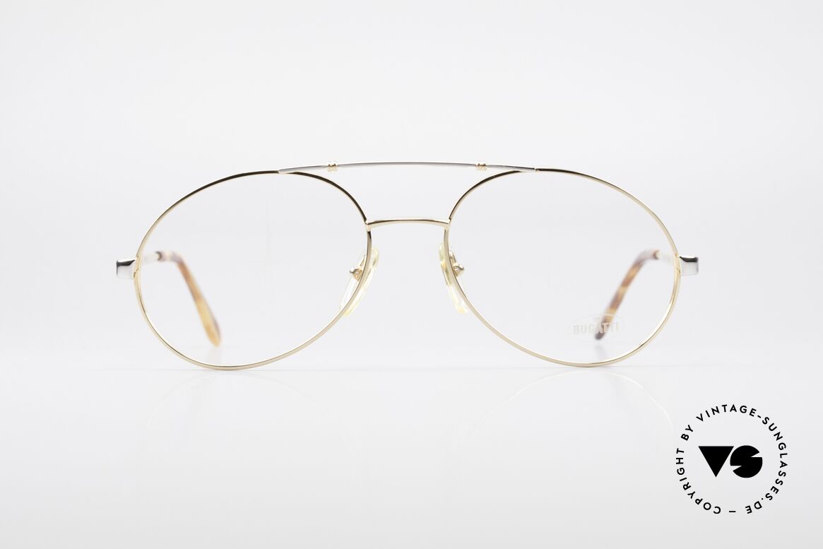 Bugatti 14808 Vergoldete 80er Vintage Brille, sehr elegante Designer-Brillenfasung von Bugatti, Passend für Herren