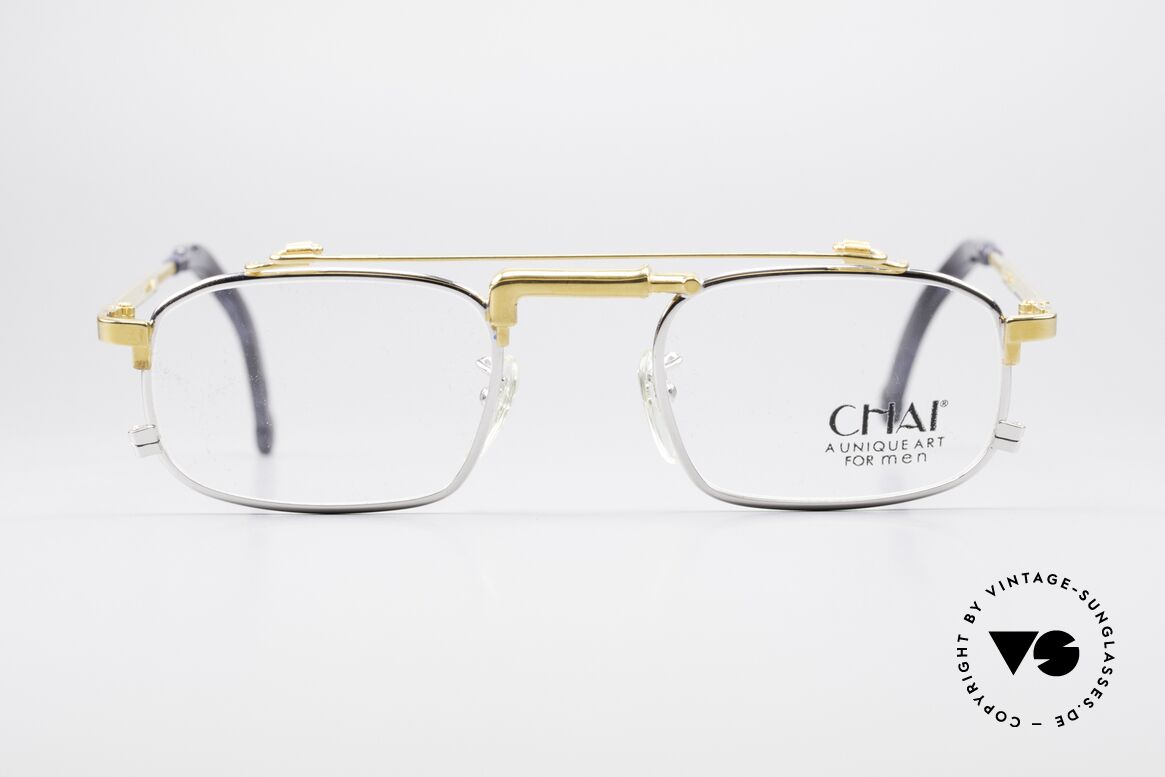 Chai No4 Square Vintage Industrial Brille 90er, außergewöhnliche CHAI vintage Brillen-Fassung, Passend für Herren und Damen