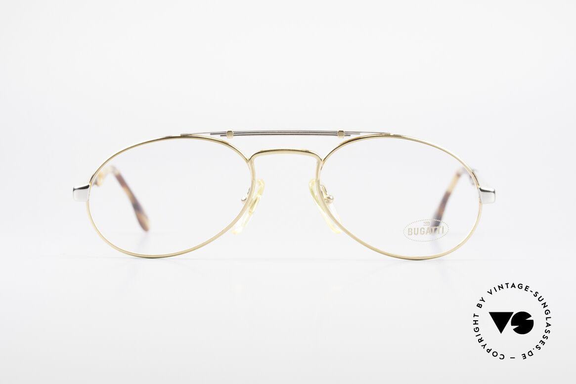 Bugatti 16958 Vergoldete Vintage Brille 80er, sehr elegante Designer-Brillenfasung von Bugatti, Passend für Herren