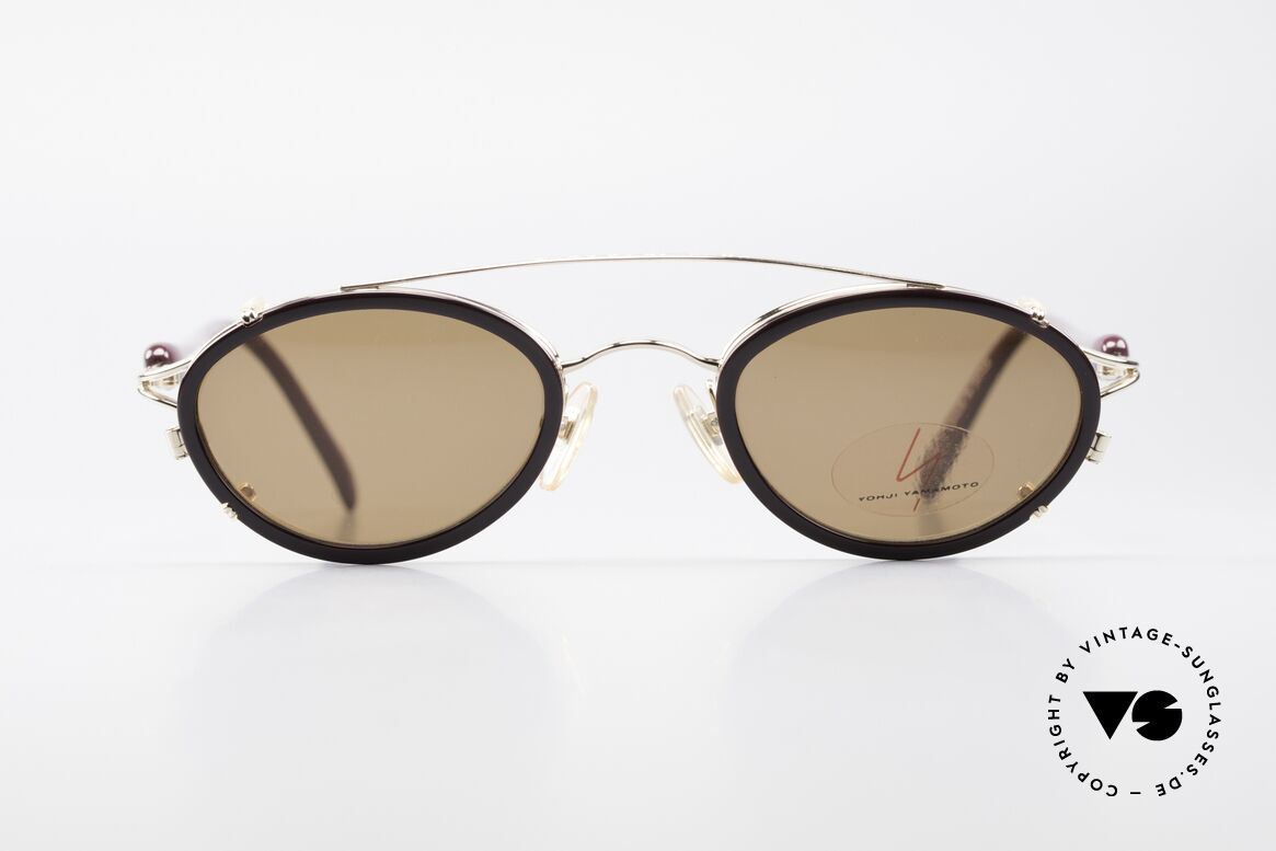 Yohji Yamamoto 51-7210 90er No Retro Clip-On Brille, 90er Jahre vintage Sonnenbrille von Yohji Yamamoto, Passend für Herren und Damen
