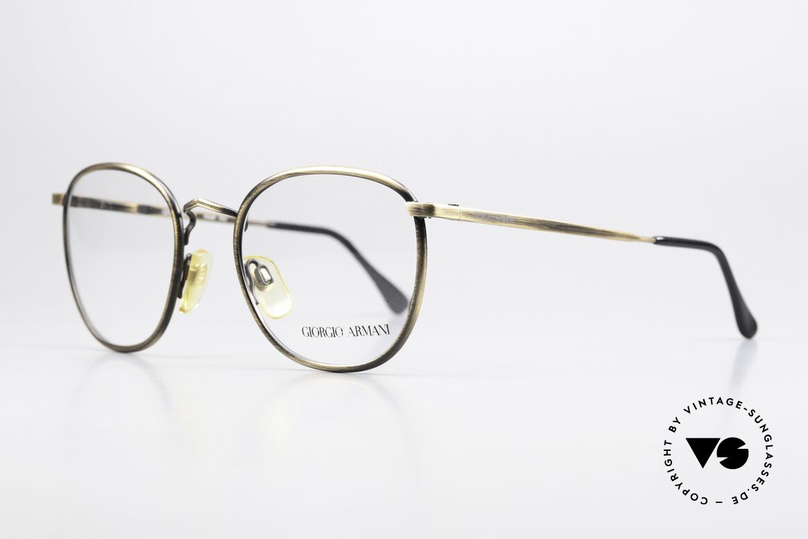 Giorgio Armani 150 Klassische Herrenbrille 80er, außergewöhnliche Lackierung in "antik gold"/messing, Passend für Herren