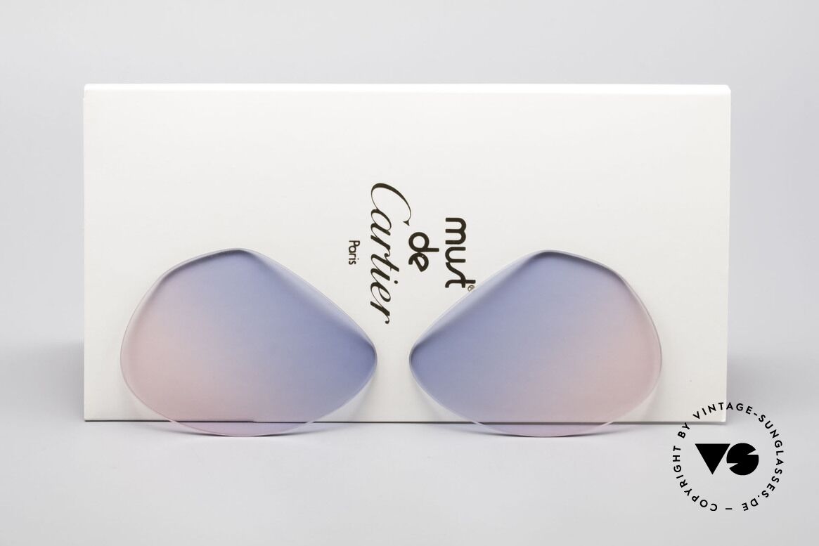 Cartier Vendome Lenses - M Sonnenglas Blau Pink Verlauf, Ersatzgläser für Cartier Modell Vendome MEDIUM 59mm, Passend für Herren