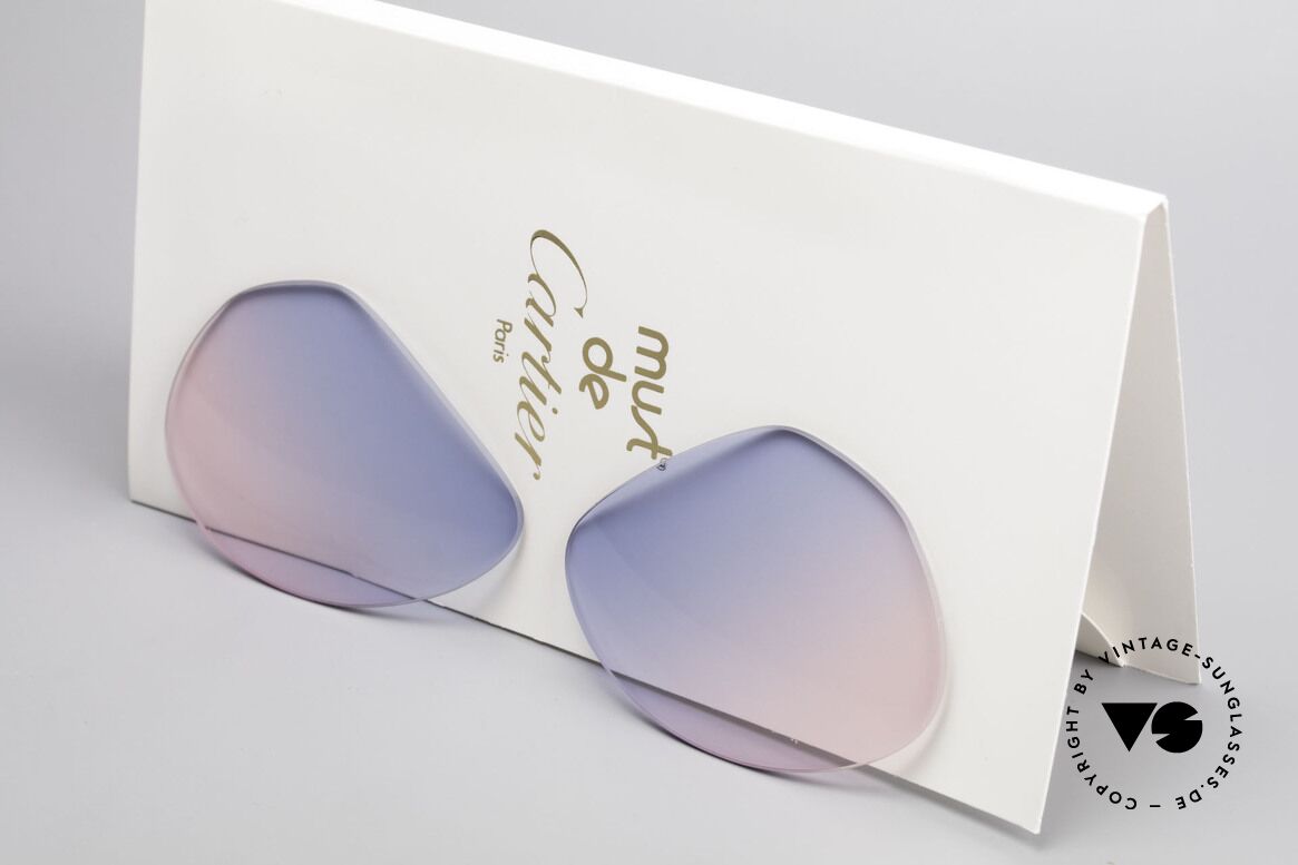 Cartier Vendome Lenses - M Sonnenglas Blau Pink Verlauf, neue CR39 UV400 Kunststoff-Gläser (100% UV Schutz), Passend für Herren