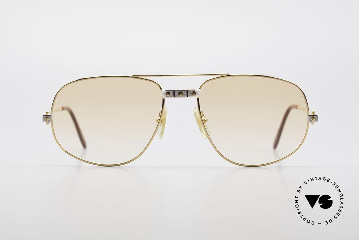 Cartier Romance Santos - L Luxus Vintage Sonnenbrille 80er, vintage CARTIER Luxus-Sonnenbrille; Modell ROMANCE, Passend für Herren