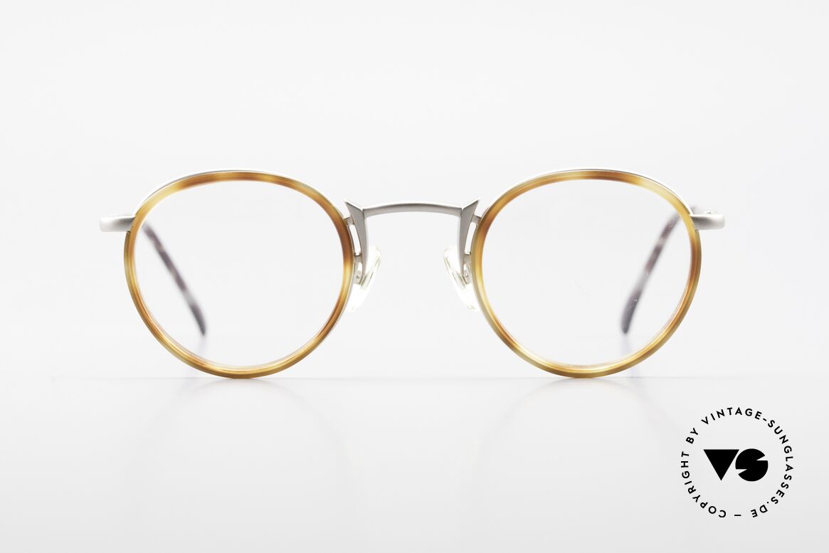 Freudenhaus Bido Runde 90er Designer Brille, exzellente Materialkombination (Kunststoff & Titan), Passend für Herren und Damen