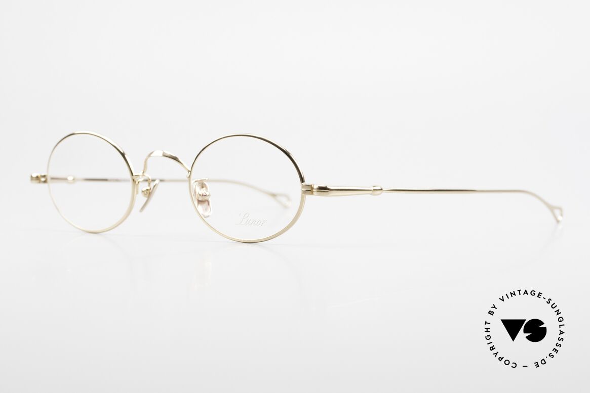 Lunor V 100 Ovale Brille 22kt Vergoldet, Modell V 100: zeitlose, ovale Brillenform (Unisex), Passend für Herren und Damen