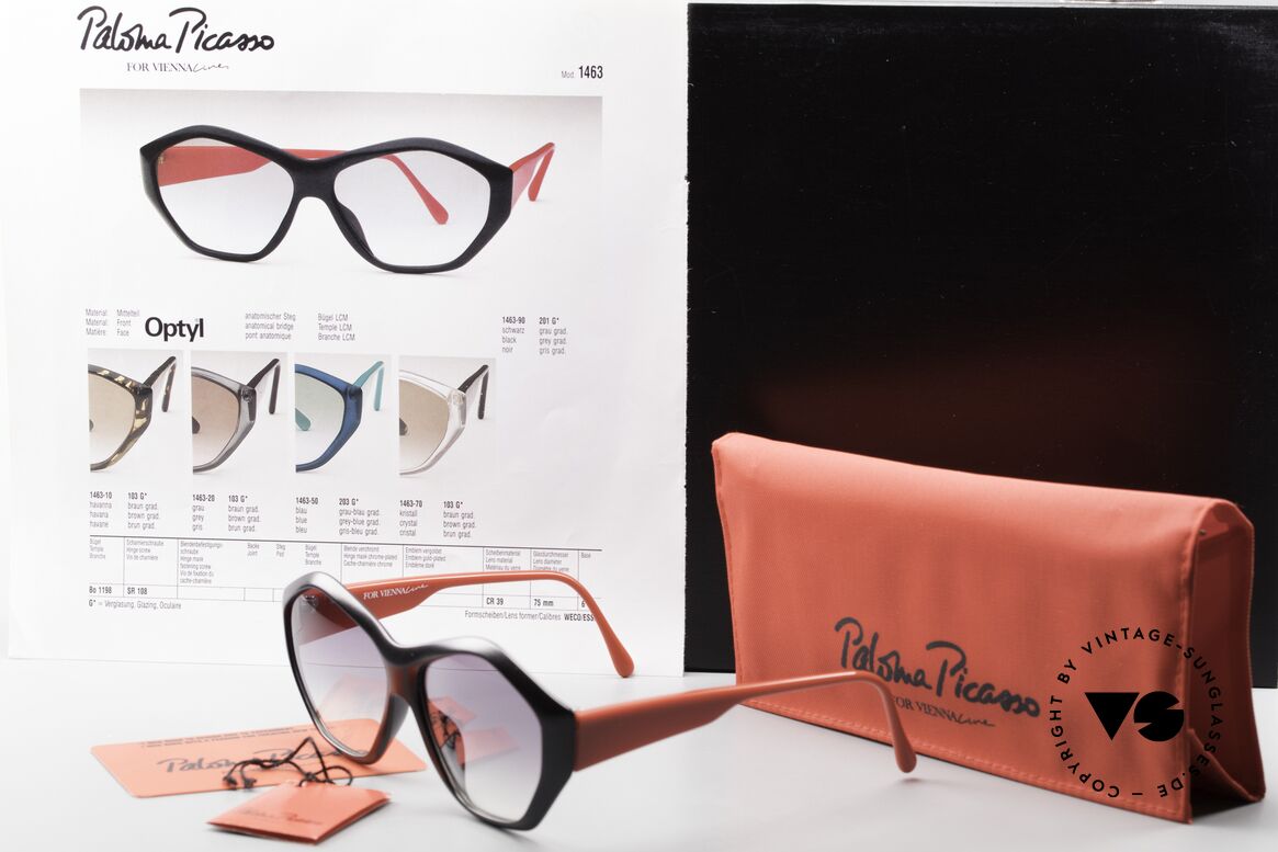 Paloma Picasso 1463 Damen Sonnenbrille 90er Optyl, Größe: medium, Passend für Damen