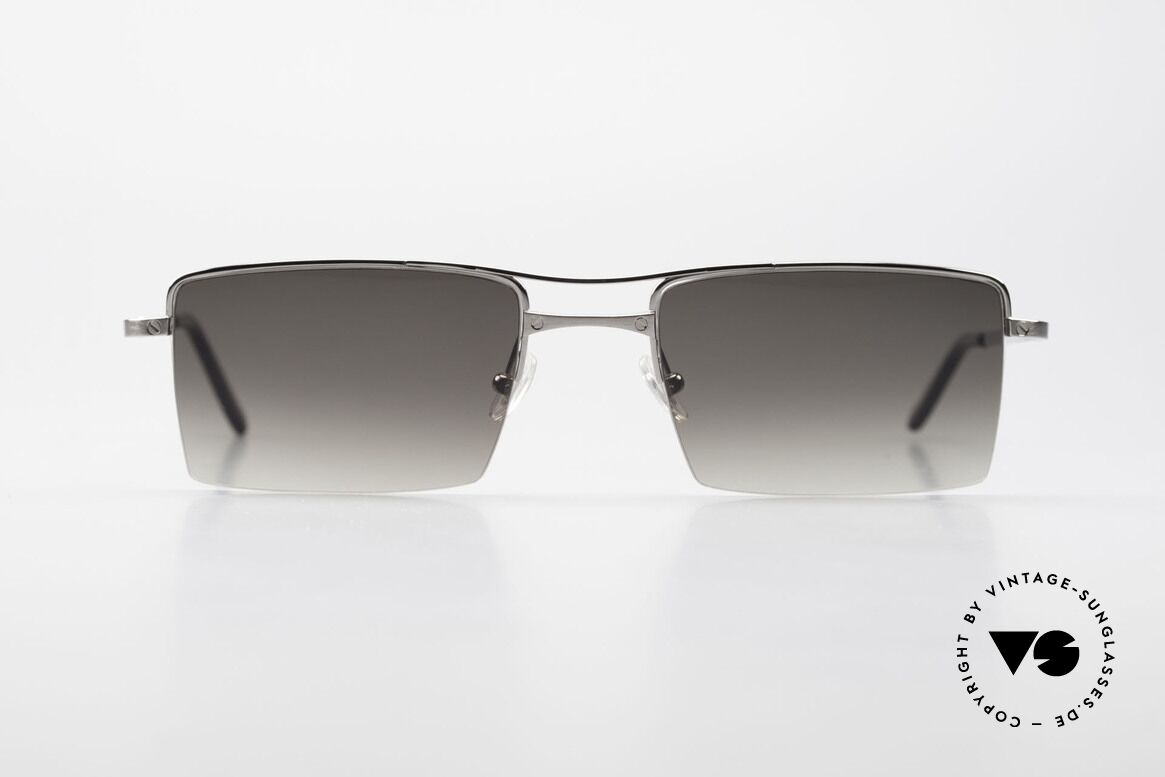 Cartier Semi T-Double Eckige Titanium Sonnenbrille, eckige CARTIER Luxus-Sonnenbrille; Titanium, Passend für Herren