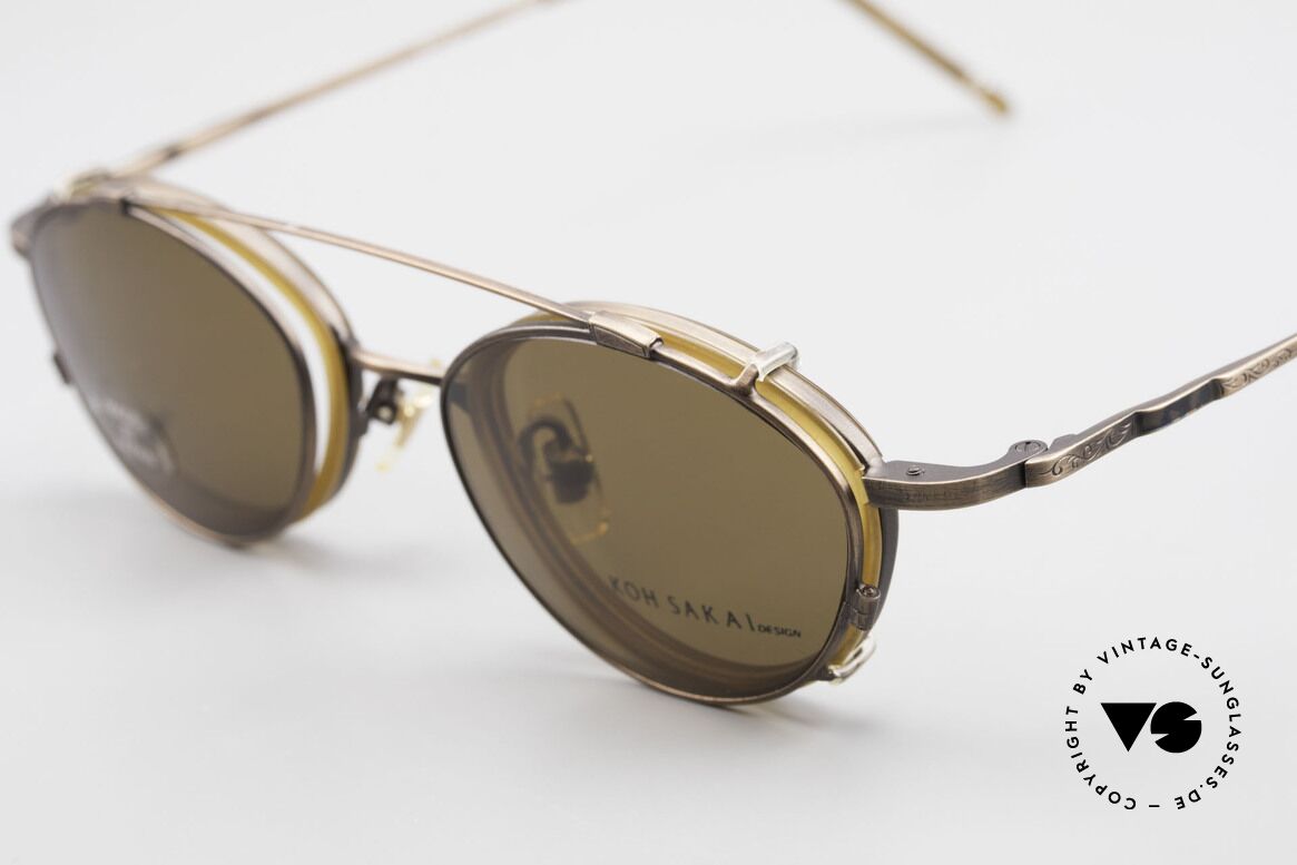 Koh Sakai KS9832 Vintage Brille Mit SonnenClip, aus dem gleichen Werk wie Oliver Peoples und Eyevan, Passend für Herren und Damen