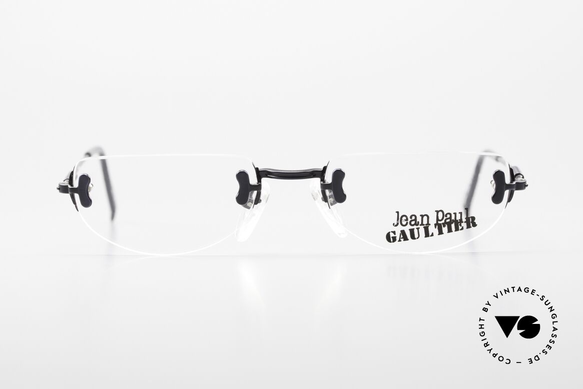 Jean Paul Gaultier 55-0174 Randlose 90er Designerbrille, schlichte Randlos-Brille; dennoch markant & originell, Passend für Herren und Damen