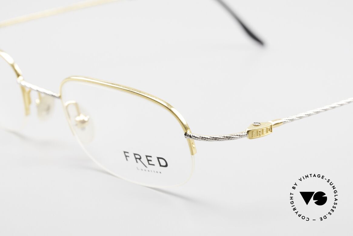 Fred F10 L03 Halb Rahmenlose Luxusbrille, ungetragen, wie all unsere edlen vintage Brillengestelle, Passend für Herren und Damen