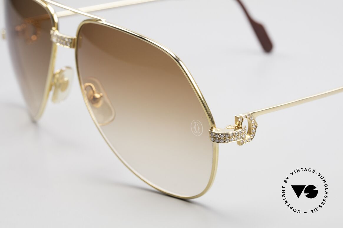Cartier Grand Pavage Juwelen Sonnenbrille 18kt Gold, Echtgold-Fassung (18kt / 750) mit gefassten Diamanten, Passend für Herren