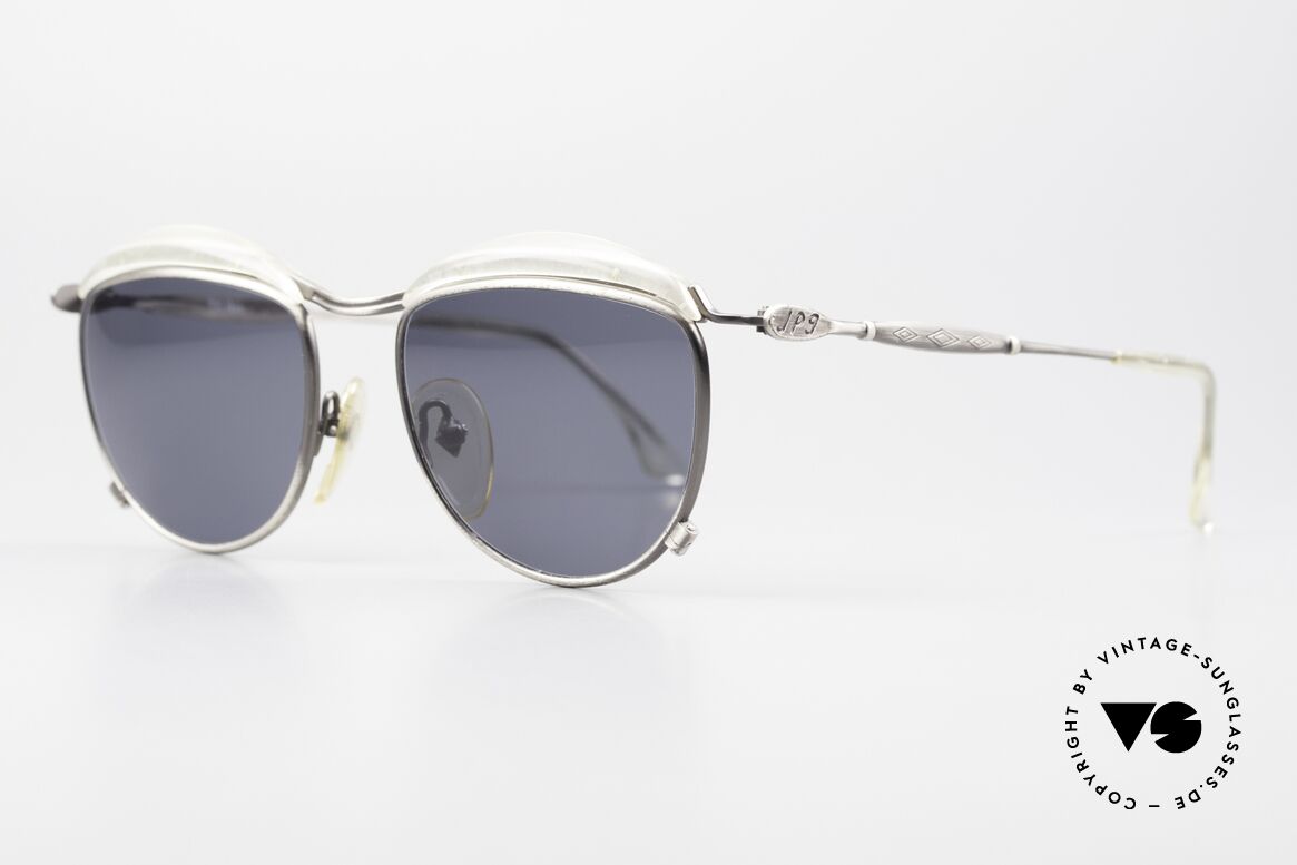 Jean Paul Gaultier 56-1274 90er Brille Damen & Herren, interessanter detailreicher Rahmen in antik-silber, Passend für Herren und Damen