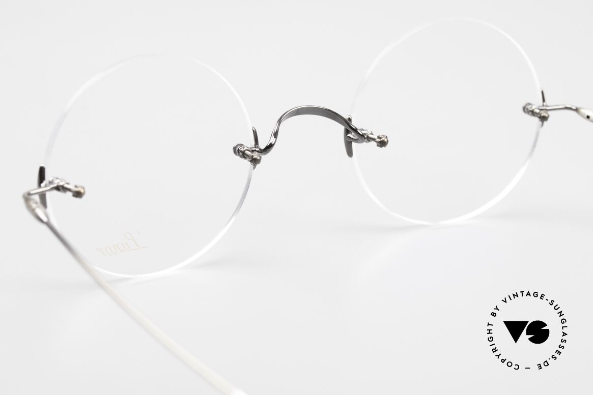 Lunor Classic Round AS Steve Jobs Brille Antik Silber, Größe: small, Passend für Herren und Damen