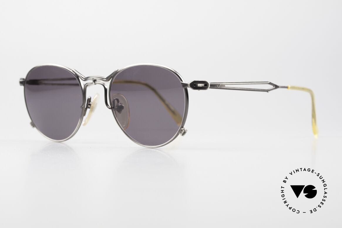 Jean Paul Gaultier 55-2177 Rare Designer Sonnenbrille, auch genannt: Holzkohle-Silber/Grau od. Antik-Silber, Passend für Herren und Damen