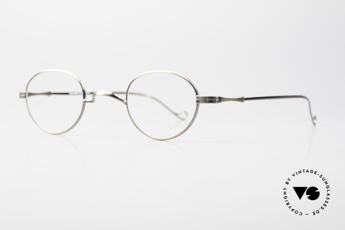 Lunor II 20 Kleine 90er Brille Antik Gold, sehr schlichte Fassung mit W-Steg in 'ANTIK-GOLD', Passend für Herren und Damen