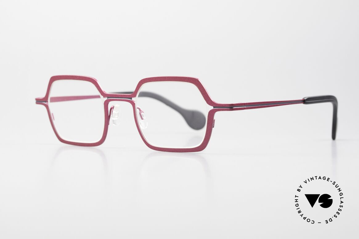 Theo Belgium Line Damenbrille Pink Metallic, eines tolles Designerstück und echter Hingucker, Passend für Damen