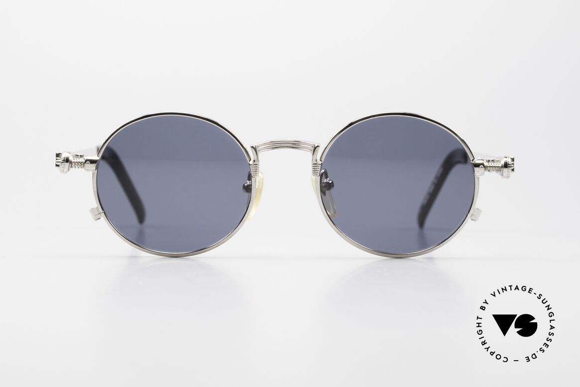 Jean Paul Gaultier 56-4178 Runde Industrial Vintage Brille, genial markant mit außergewöhnlichen Federgelenken, Passend für Herren