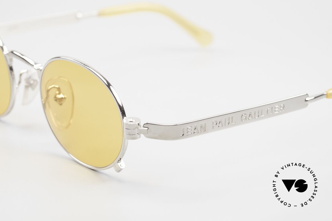 Jean Paul Gaultier 56-1173 Ovale Vintage Brille Steampunk, orange Gläser (daher auch abends tragbar); 100% UV, Passend für Herren
