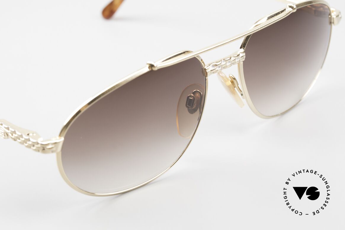 Bugatti EB503 Herren Sonnenbrille XL 90er Gold, Sonnengläser in braun-Verlauf mit 100% UV Schutz, Passend für Herren