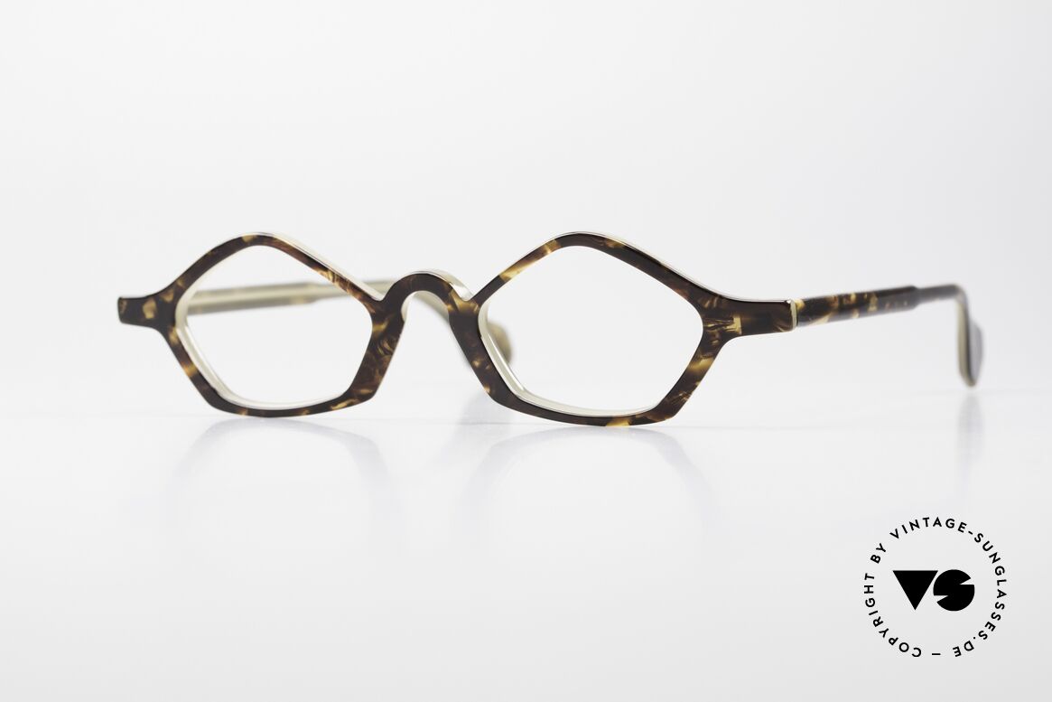 Theo Belgium Polygone Vieleck Brille Aus Kunststoff, vintage 90er Theo Belgium Brille in KLEINER Größe, Passend für Herren und Damen