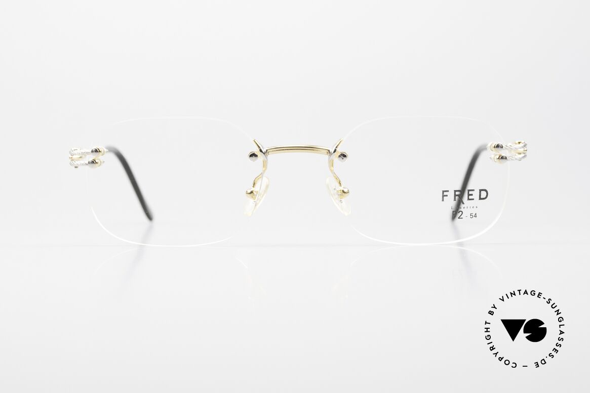 Fred Orcade F2 Eckige Randlos Brille Segler, marines Design (charakteristisch Fred) in Top-Qualität, Passend für Herren