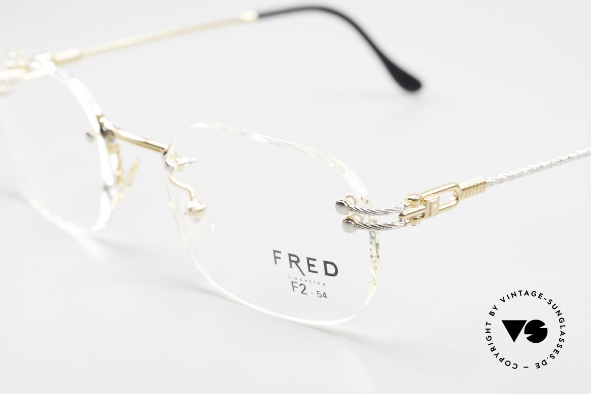 Fred Orcade F2 Eckige Randlos Brille Segler, Bügel sind gedreht wie ein Segeltau; MUSS für Segler!, Passend für Herren