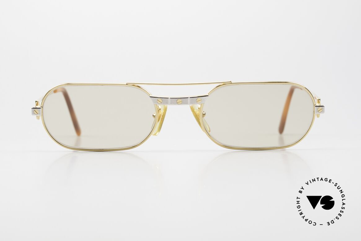 Cartier Must Santos - M Changeable Mineral Lenses, Modell in Größe 55/20 mit Santos-Dekor (3 Schrauben), Passend für Herren und Damen