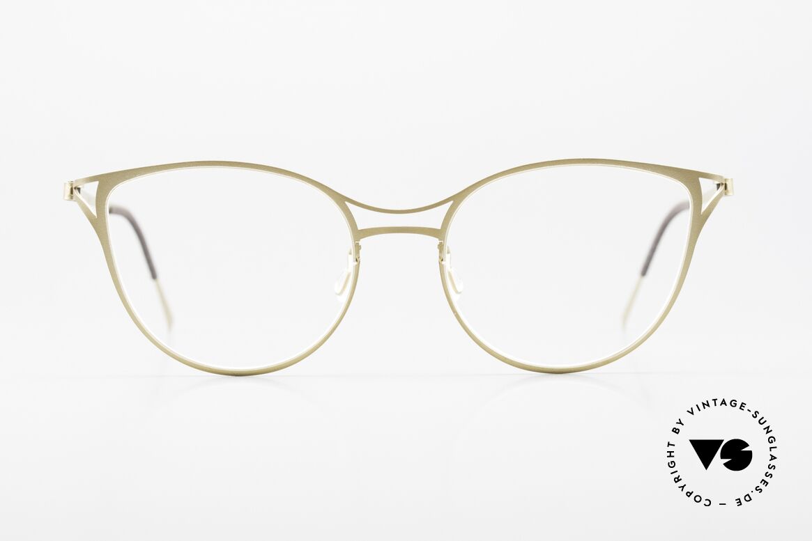 Lindberg 9605 Strip Titanium Damenbrille Titanium Gold, Modell 9605, in Größe 51/18, color T408-GT (mattgold), Passend für Damen