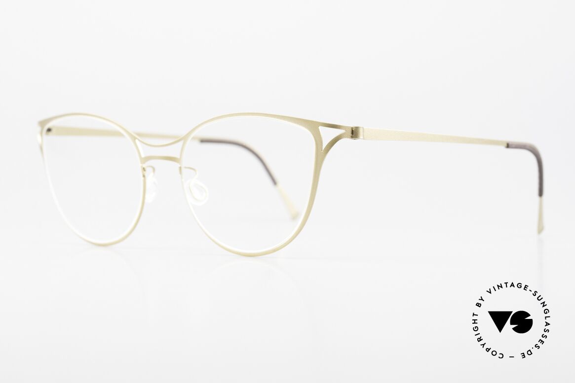 Lindberg 9605 Strip Titanium Damenbrille Titanium Gold, federleicht und dennoch sehr stabil und sehr langlebig, Passend für Damen