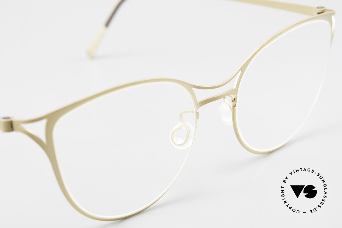 Lindberg 9605 Strip Titanium Damenbrille Titanium Gold, ungetragenes Designerstück + orig. Lindberg Hartetui, Passend für Damen